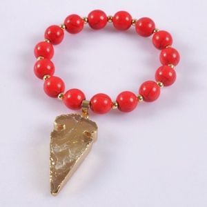 ⭐️3/$20...Red Bead + Yellow Quartz ArrowBracelet⭐️